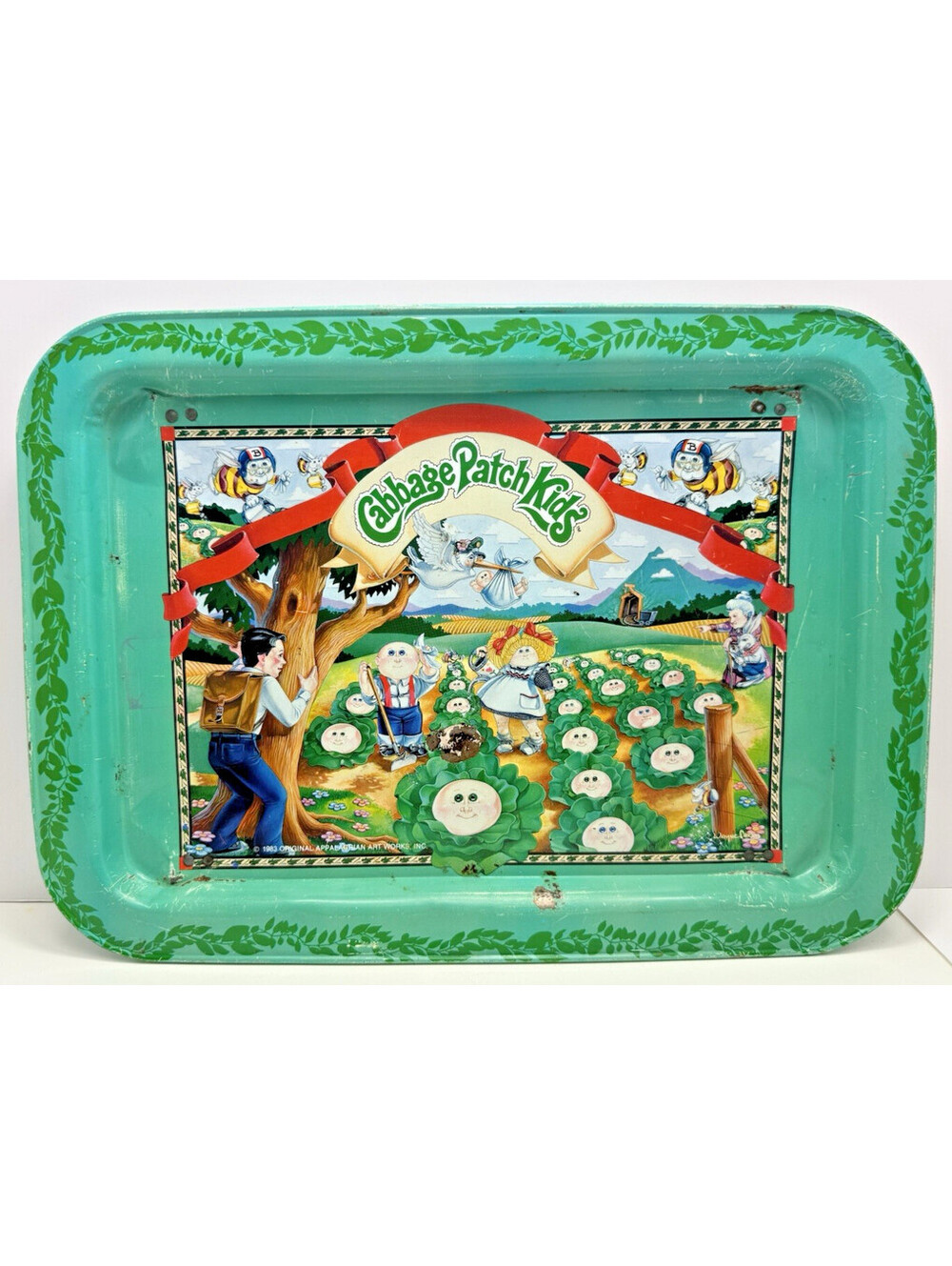 Cabbage Patch Kids Metal Lap Tray 1983 80s Toys Appalachian Art Works